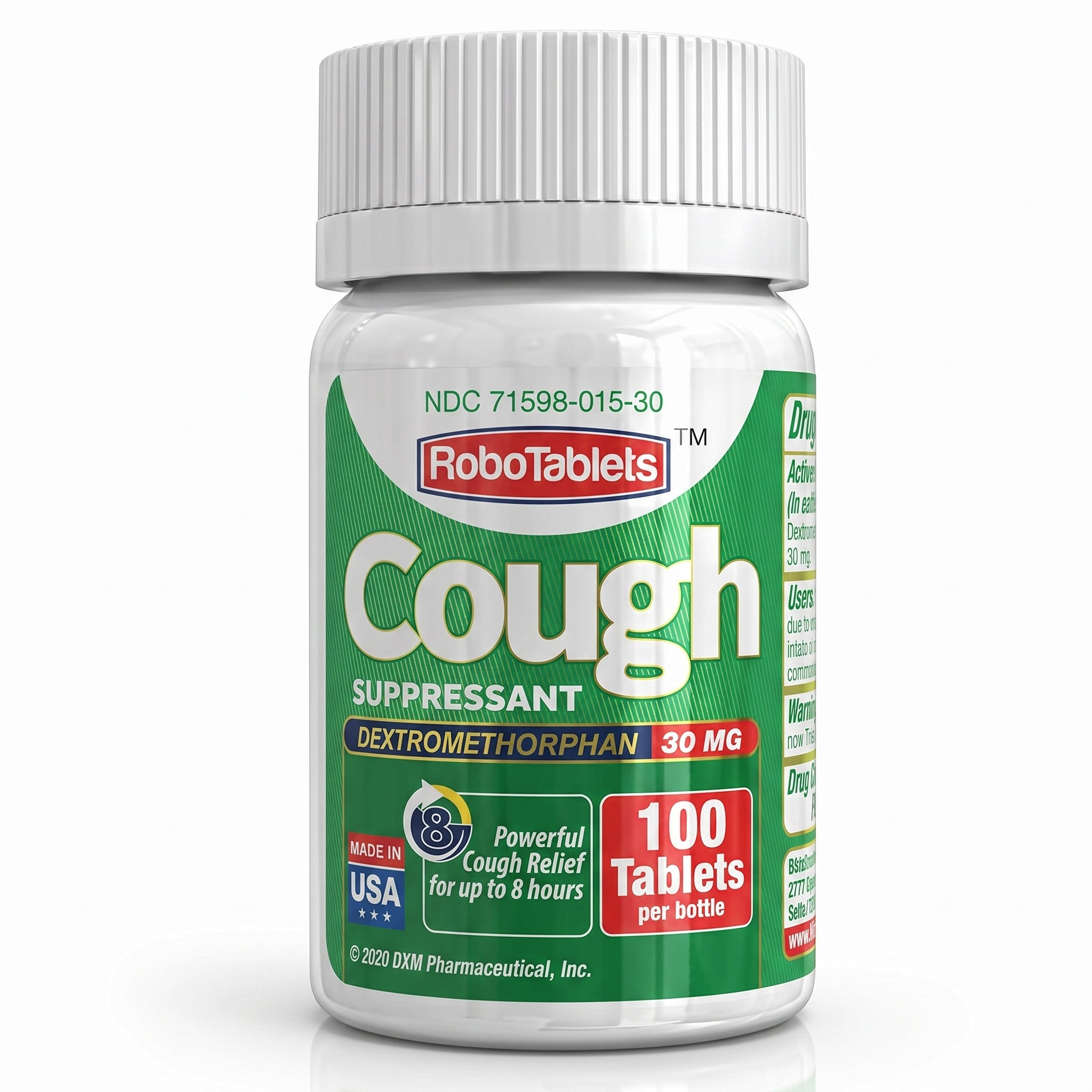 RoboTablets Cough Suppressant 100 Doses 30mg DXM