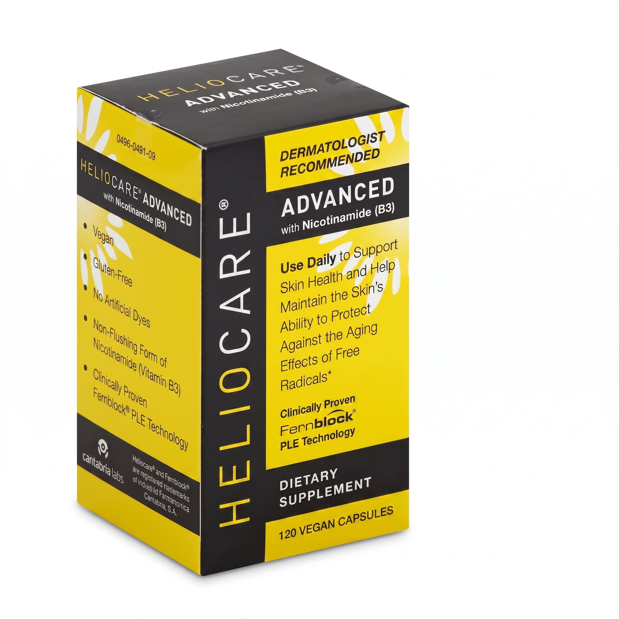 Heliocare Advanced Antioxidant Skin Supplement, Nicotinamide B3 500mg, Fernblock 240mg, 120 Capsules