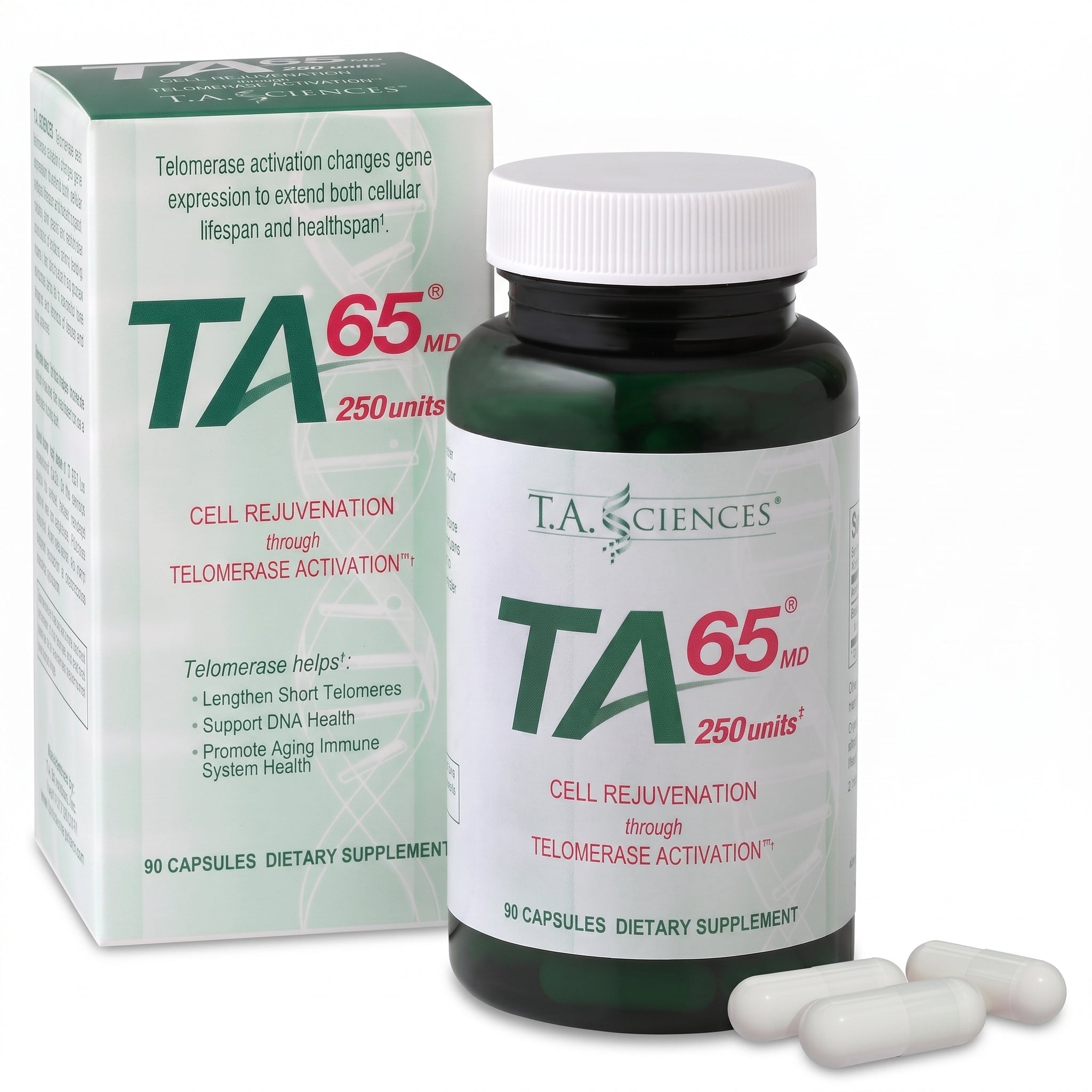 T.A. Sciences TA-65 Telomere Activation Supplement - 2.5 Times Potency, 90 Capsules