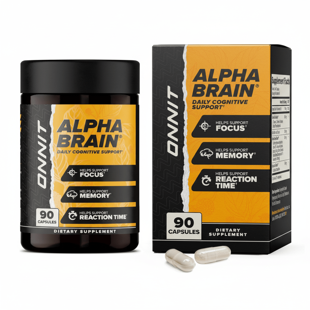 Alpha Brain Memory & Focus Daily Cognitive Support 90 Capsules - Hamxi