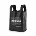 Black Heavy Duty Thank You T-Shirt Bags 1/6 Size 350-400 Count - Hamxi