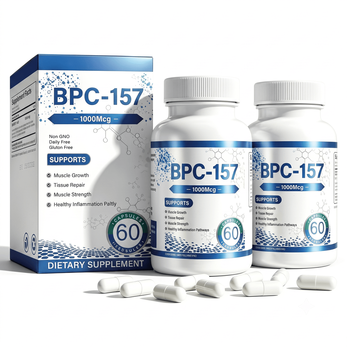 BPC 157 Peptide Capsules 1000mcg 120 Capsules - Hamxi
