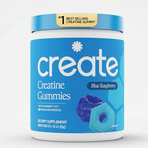 Create Creatine Gummies Blue Raspberry 90ct Sealed
