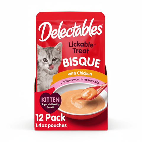 Delectables Bisque Kitten Lickable Wet Cat Treats | Tuna & Chicken | Pack of 12