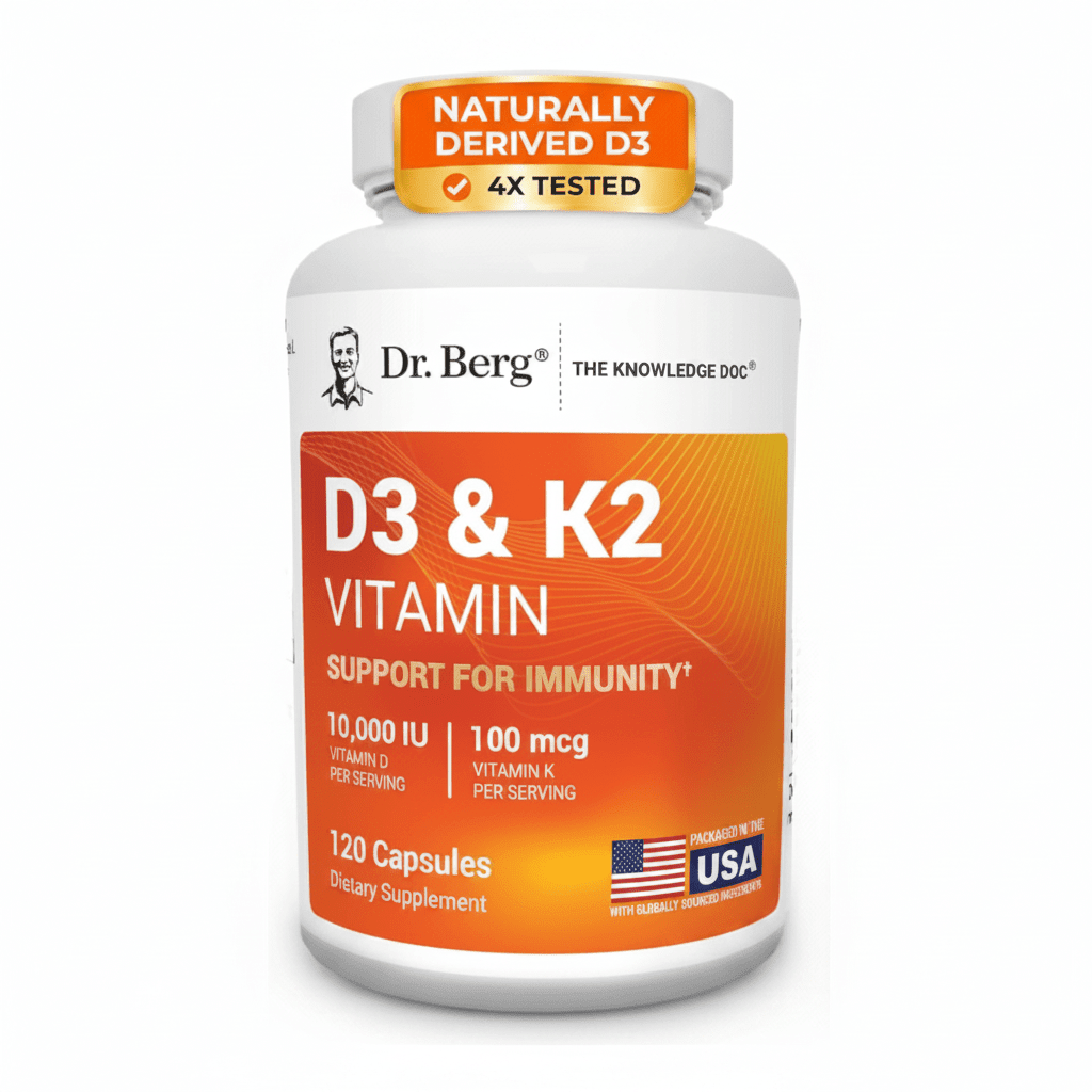 Dr. Berg Vitamin D3 K2 with MCT Oil Powder 120 Capsules - Hamxi