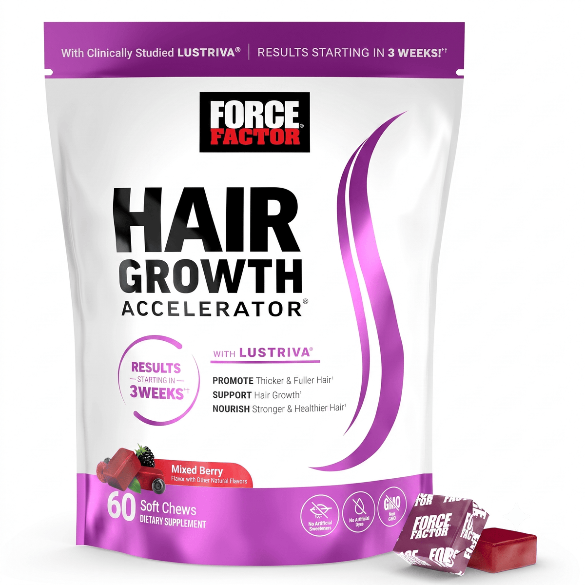 Force Factor Hair Growth Accelerator Soft Chews 60ct - Hamxi