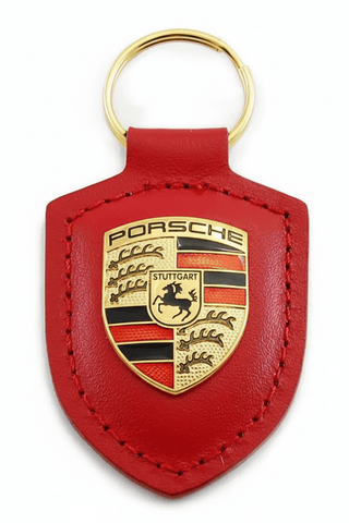 Porsche Leather Crest Keyring Sealed