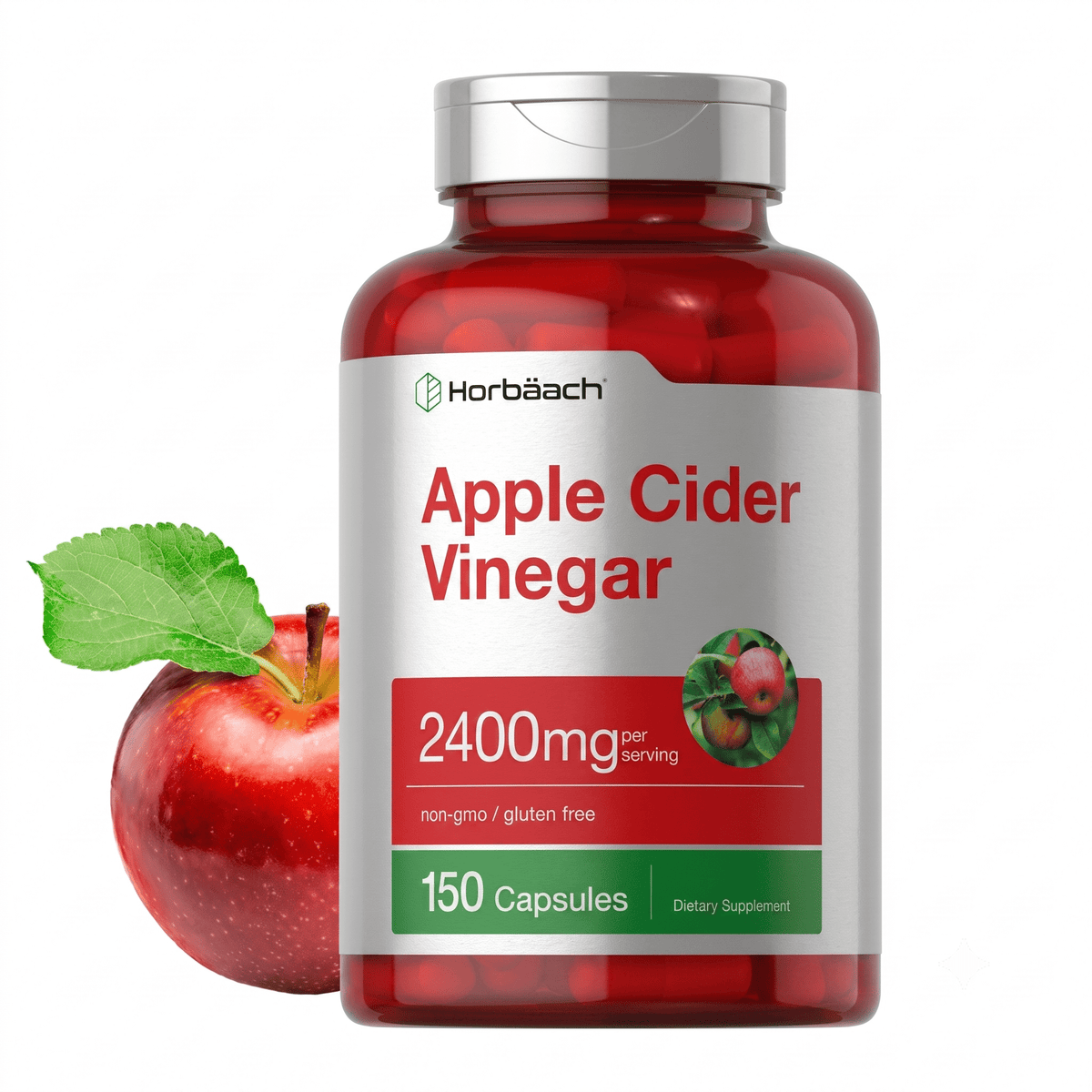 Horbaach Apple Cider Vinegar Capsules 2400mg 150 Count - Hamxi
