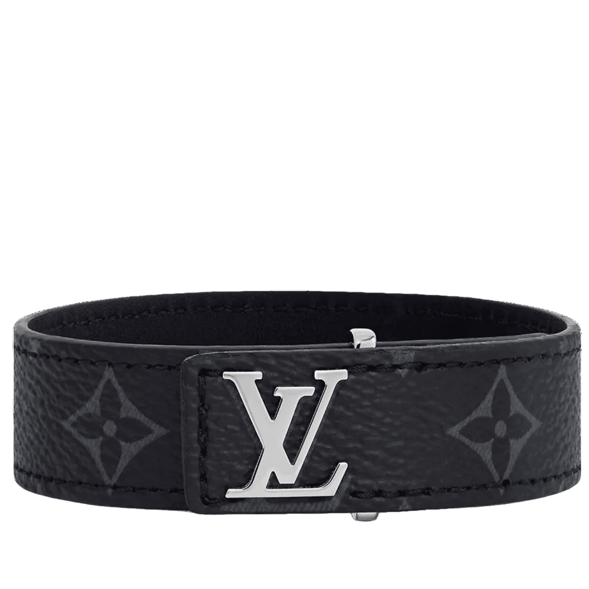 Louis Vuitton LV Slim Bracelet M435 Size 21 Black Calfskin - Hamxi