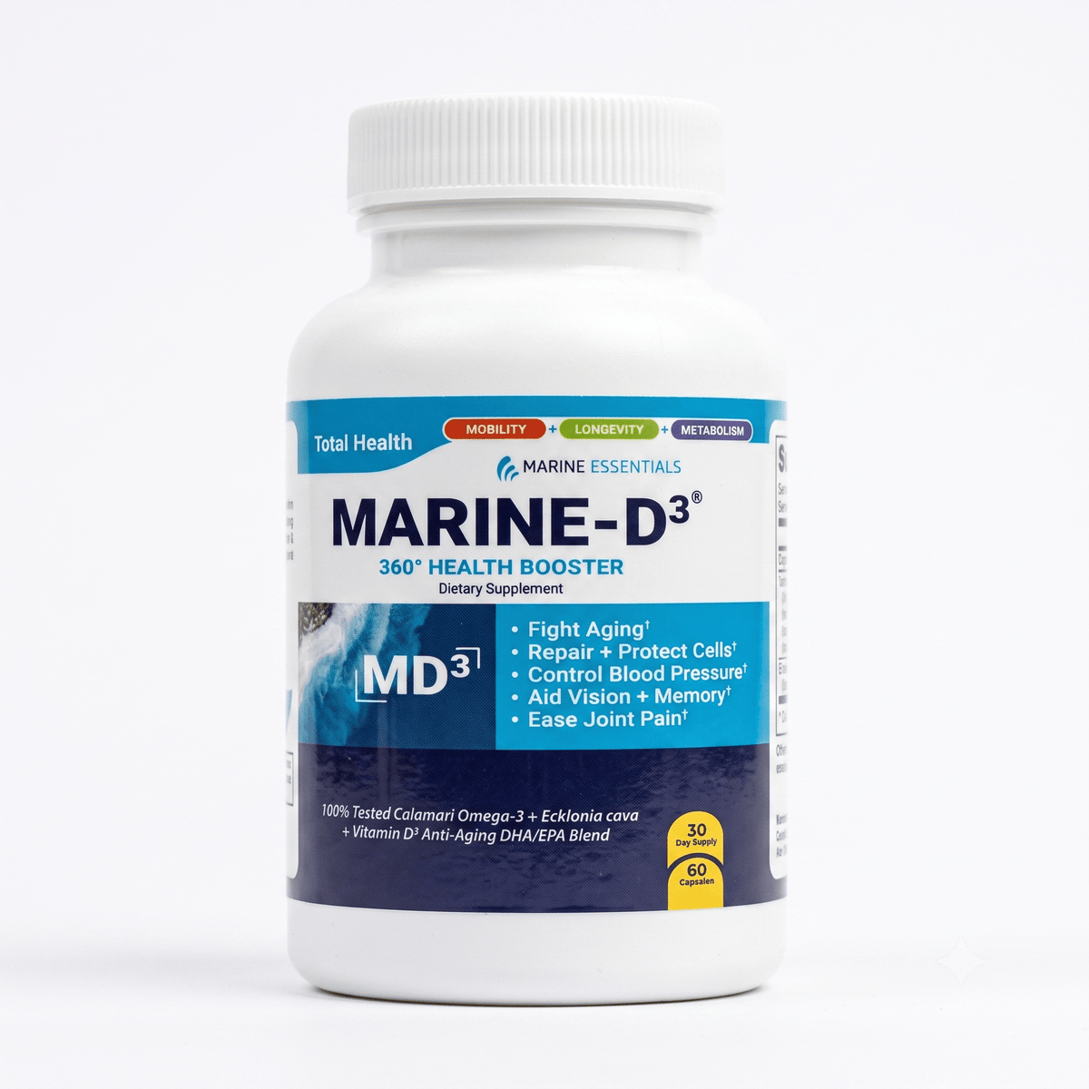 Marine Essentials Marine-D3 Anti-Aging Omega-3 60 Capsules - Hamxi