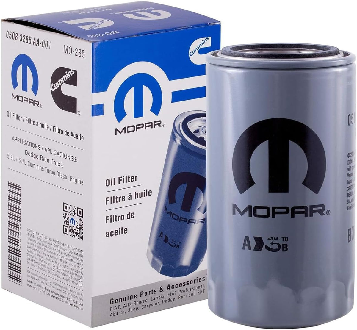 Mopar 5083285AA Engine Oil Filter Performance Replacement - Hamxi
