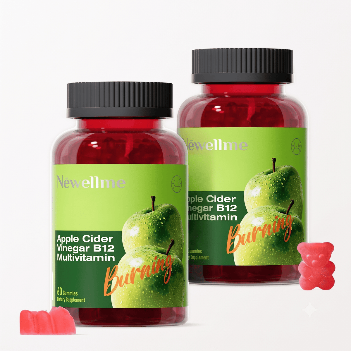 Newellme Apple Cider Vinegar B12 Multivitamin 120 Count - Hamxi