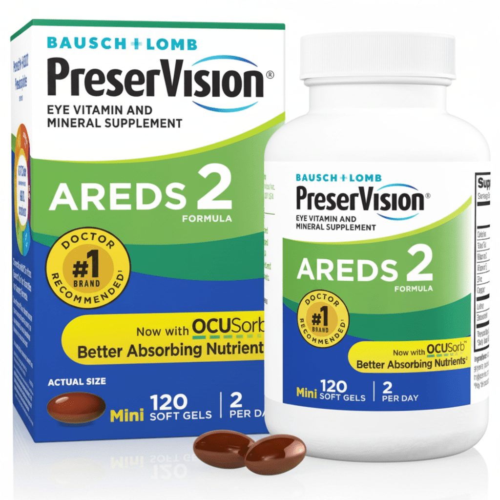 PreserVision AREDS 2 Eye Vitamin & Mineral Supplement Mini Softgels 210 Count - Hamxi