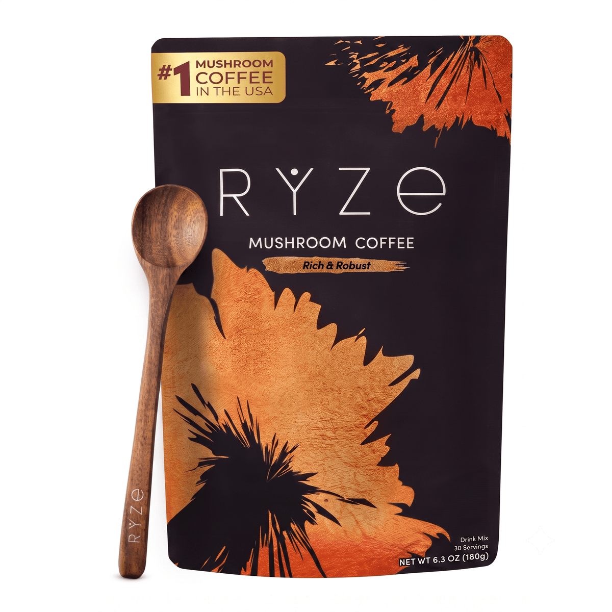 Ryze Mushroom Coffee Brown - Hamxi