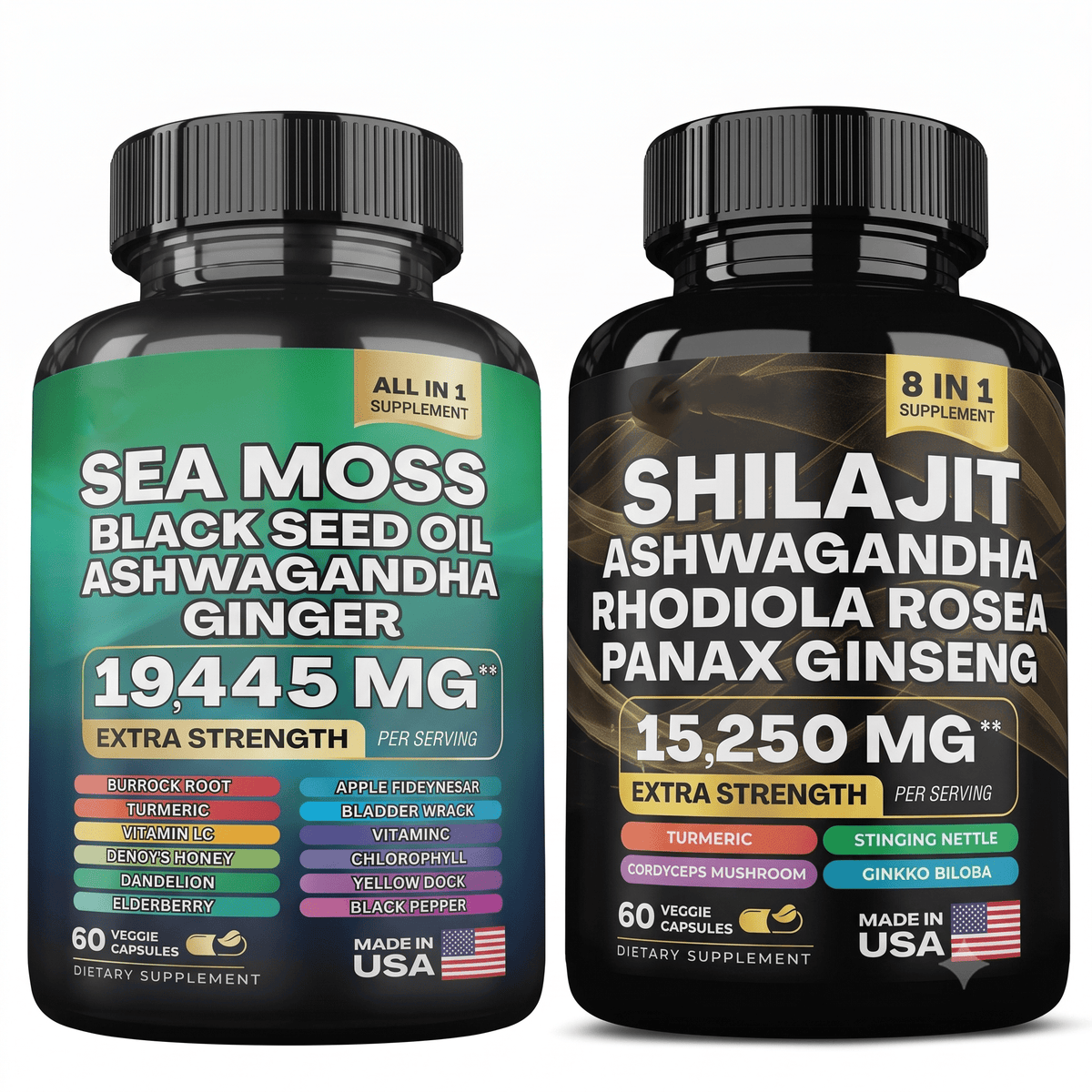 Sea Moss and Shilajit 60 Capsules of Each - Hamxi