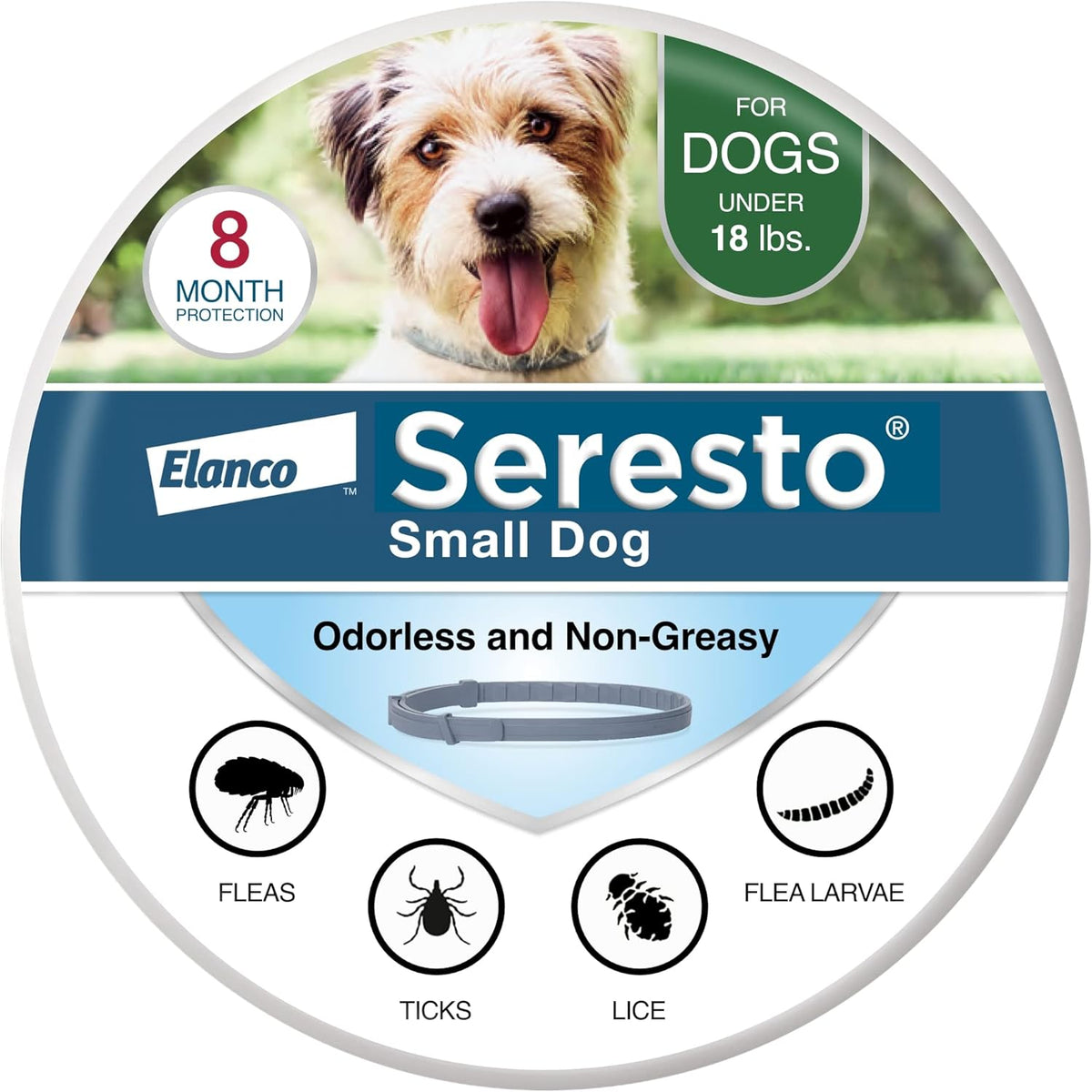 Seresto Flea & Tick Collar for Small Dogs Under 18 lbs 8-Month Protection - Hamxi
